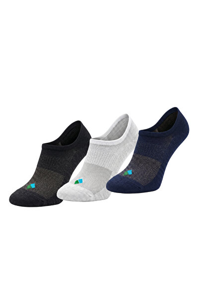 Bonny Silver Odor-Free No Show Booties Women's Colorful Silver Socks 3-Pack