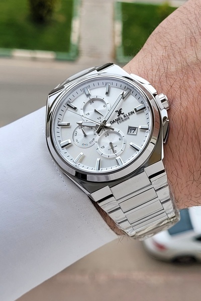 Daniel Klein Silver Color 43.5 mm Gift Boxed Inner Gauges Active Men's Wristw...