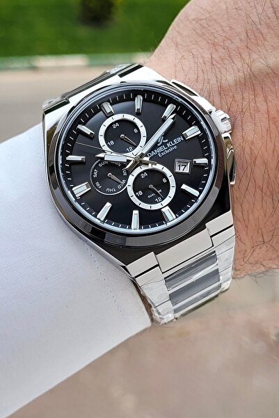Daniel Klein Gray Black Color 43.5 mm Adjustable Cord Functional Men's Wristw...