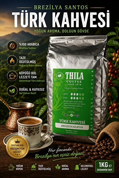 Thila Brezilya Santos Türk Kahvesi 1000 Gr.