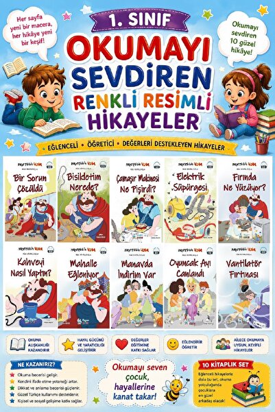 Üçgen Yayıncılık 1. Sınıf Okumayı Sevdiren Renkli Resimli Hikayeler 21 - 10 K...