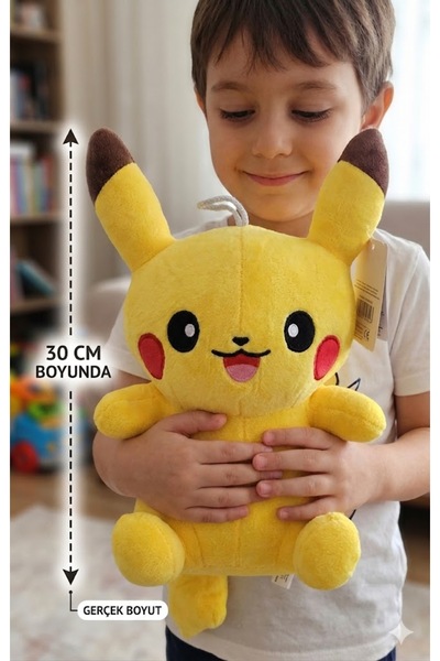 feys shop Pokemon Pikachu Soft Peluş Oyuncak 30 cm.