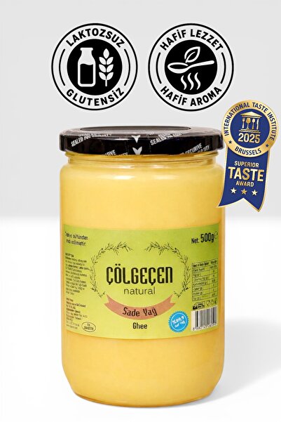 Çölgeçen Natural Sade Yağ (GHEE) 500 Gr Glutensiz, Laktozsuz, Kazeinsiz, Katk...