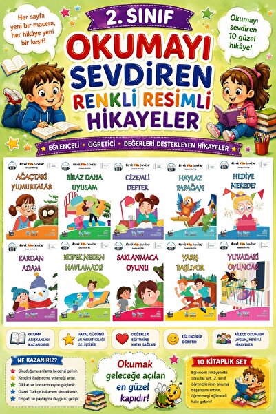 Üçgen Yayıncılık 2. Sınıf Okumayı Sevdiren Renkli Resimli Hikayeler 23 - 10 K...