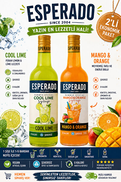 ESPERADO Cool Lime - Mango&portakal Konsantre Şurup 1 5 2 Adet X 750 ml