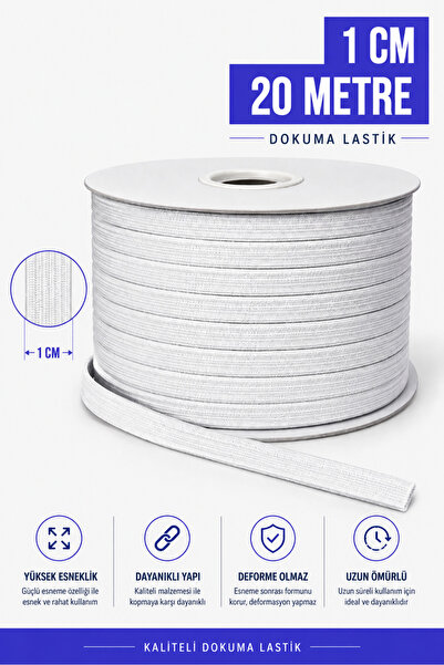Morpheus Home Lastik Çamaşır Don Etek Bel Paça Bebe Lastiği Yassı Yumuşak 1 C...