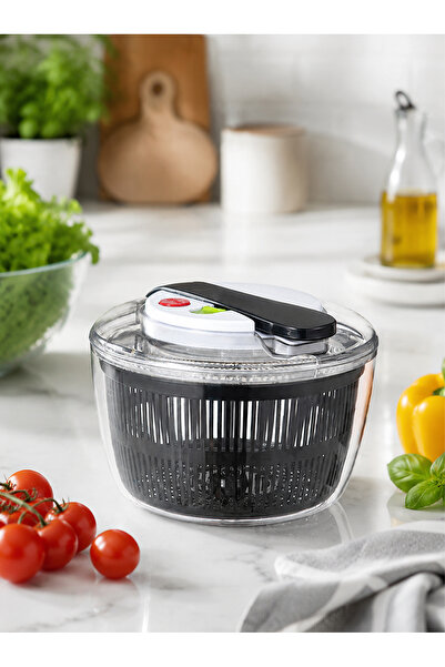 Cookware Bargain Shop مصفاة سلطة يدوية، غسالة ومجففة خضروات مع مقبض مضخة، 21×...