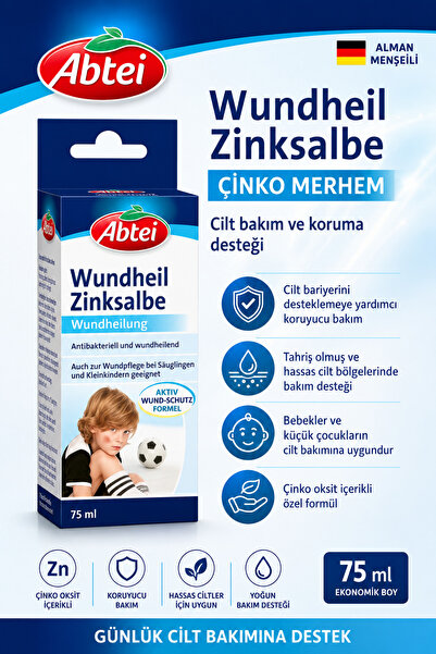 Abtei Wundheil Zinksalbe Çinko Merhem 75 Ml Yara Cilt Onarıcı Bakım Kremi Has...