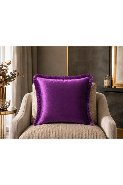 Fabricland Husă de pernă exclusivă, importată, din atlas, de culoare violet, ...