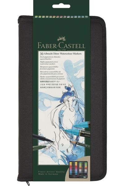 Faber Castell Set 30 markere solubile Albrecht Durer 4 linere Pitt Artist și ...