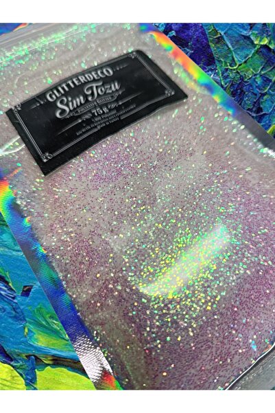 CANERLER Sedefli Beyaz Glitter Mikro Toz Sim 75gr. Kozmetik, Epoksi , Boya , ...