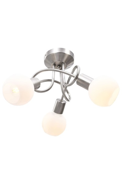 Concept Lustră cu abajururi din ceramică, 3 becuri E14, alb, glob