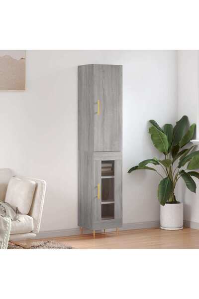 Concept Dulap înalt, gri sonoma, 34,5x34x180 cm, lemn prelucrat