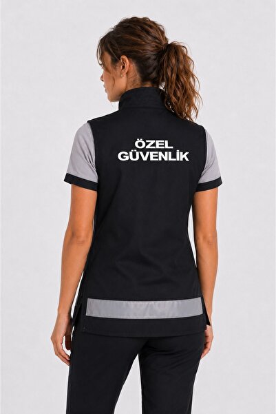 ARTHUR Kadın Özel Güvenlik Yeleği - Nakış İşlemeli Armalı, Reflektörlü, Astarsız Yazlık