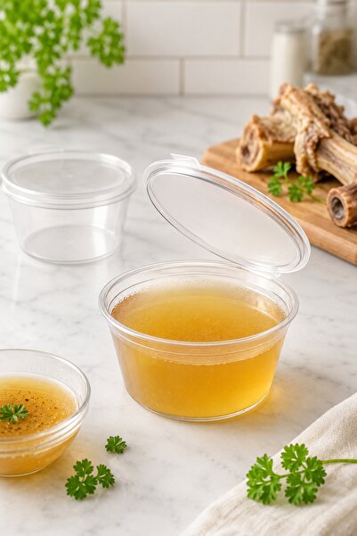 Kitchera Home Kalın Yapılı Sızdırmaz 120 Ml 4 Oz Sosluk Buzluk Et Kemik Suyu ...
