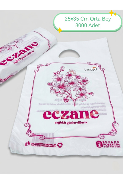 Onbir Tedarik 3000 Adet - Orta Boy Eczane Poşeti