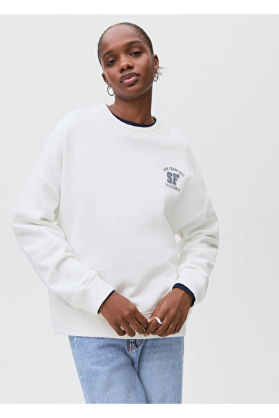 Mango Teen Desenli pamuklu sweatshirt