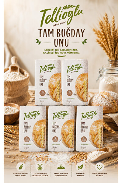 tellioğlu Tam Buğday Unu 5x1 Kg