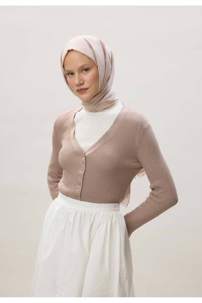 Freshscarfs Bej İnce Pamuk Vual Şal