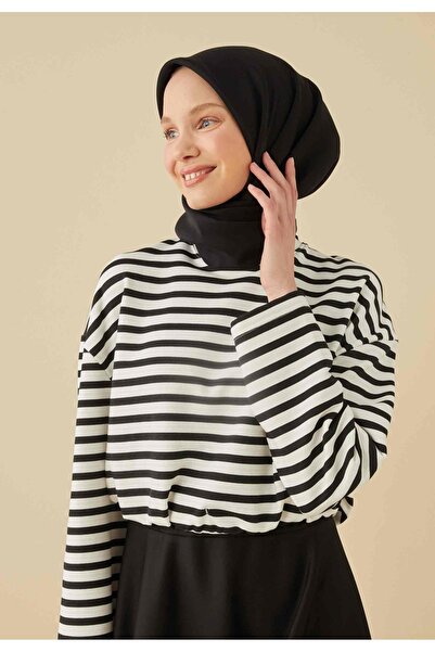 Freshscarfs Siyah Pamuk İpek Eşarp