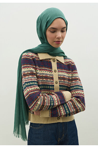 Freshscarfs Kaşmir Dokulu Şal Çam Yeşili