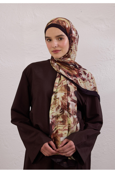 Freshscarfs Nerıssa Desen Rami Şal Kahve