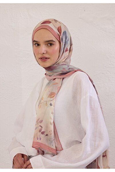 Freshscarfs Sweet Wıllıam Desen Rami Şal Soft Pembe
