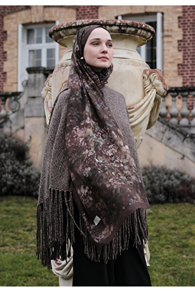 Freshscarfs Dark Beauty Desenli Pamuk Viskon Şal Erik Çürüğü