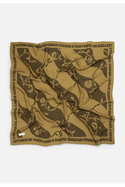 Freshscarfs Κασκόλ από βισκόζη με σχέδιο  "Roasted Coffee Love Reverie "