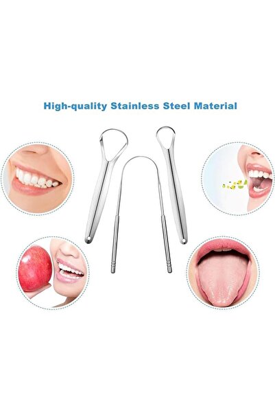 Arabest Stainless Steel Tongue Scraper, Portable Oral Cleaner with Storage Case