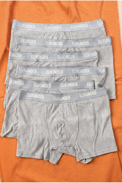 inkarix 6'lı Gri Erkek Boxer Terletmez Nefes Alabilen Pamuklu Boxer