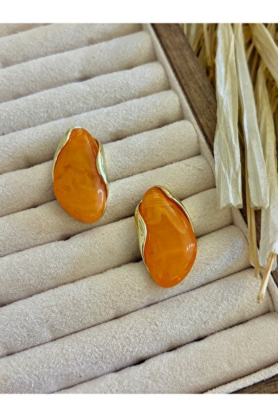 auroras.accessories Kadın Oval Gold Küpe