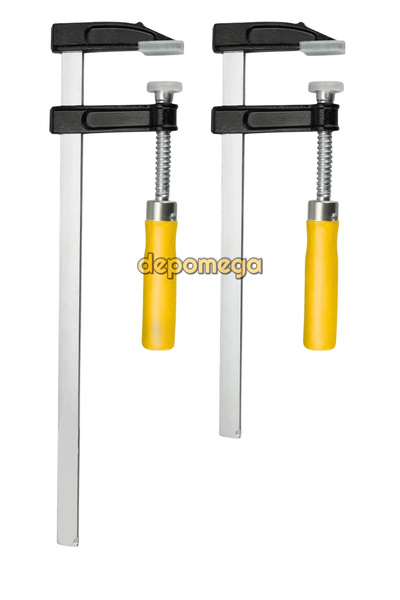 DepoMega 2 Adet F Tipi İşkence 50x300mm ve 50x250 mm Ahşap Saplı Mengene