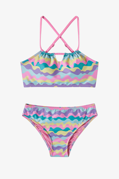 Penti Set de bikini colorat pentru fete tinere, cu bretele tip halter și mode...