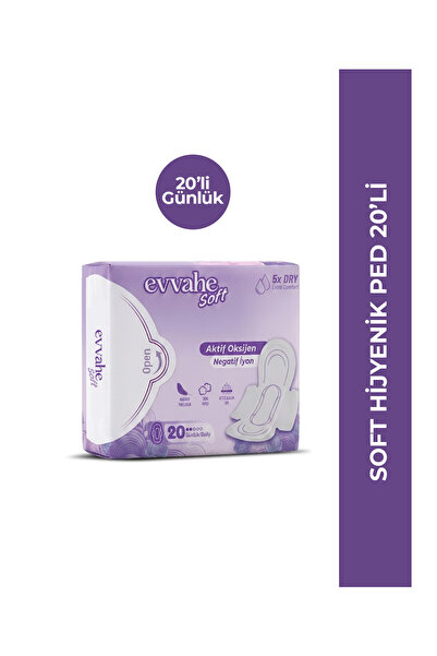 EVVAHE DOĞAL HİJYENİK PED GÜNLÜK 1 ADET 20’Lİ AKTİF OKSİJEN, NEGATİF İYON, MA...