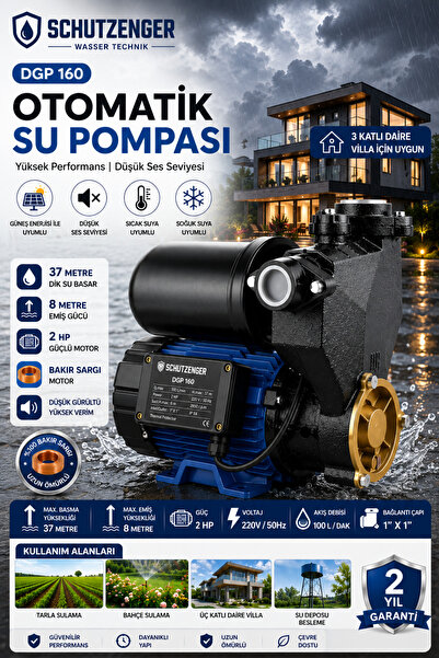 SCHUTZENGER 2 HP GÜNEŞİ ENERJİSİ SICAK SU VE SOĞUK SU BASINÇ ARTTIRICI OTOMAT...