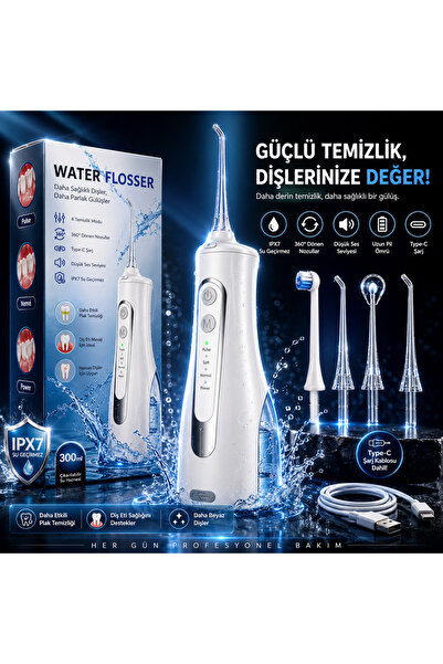 SMART BEST Taşınabilir Ağız Duşu Yemek Sonrası Şarjlı Masajlı Diş Teli Diş Pr...