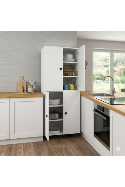 zerkaconcept Lavins Tamamı Mdf 6 Raflı Çok Amaçlı Mutfak Banyo Ayakkabılık Do...