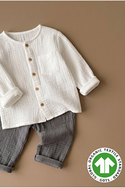 Mtcbaby Müslin Gömlekli Pantolon Takım 1-6 Yaş Füme