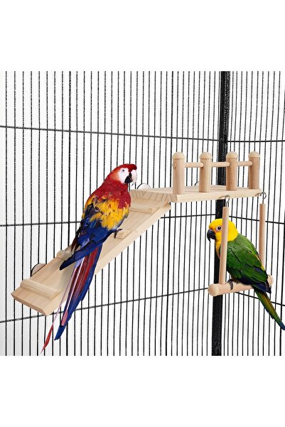 Arabest Wooden Bird Perches,Platform Swing,Climbing Ladder,Sturdy Exercise To...