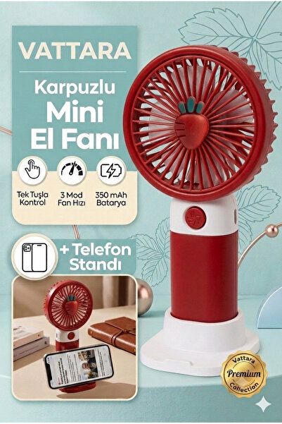 vattara Mini El Fanı Usb Şarjlı 3 Kademe Taşınabilir Vantilatör Masaüstü Tele...