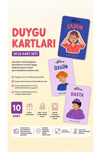 Yogatoon Kids World Çocuklar İçin Duygu & İfade Eğitim Kartları – Farkındalık...