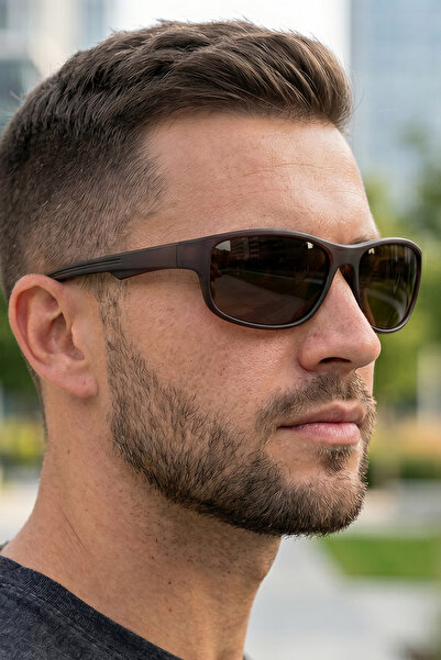 sun factory Matte Brown Men's Sunglasses with Polarized Lenses with Uv400 Pro...
