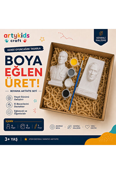 ArtyKids Craft Taş Tozu Boyama Kiti // Atatürk // Aile - Çocuk Aktivitesi