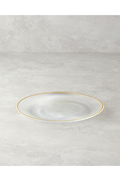 English Home Graceful Shapes Cam Servis Tabağı Gold