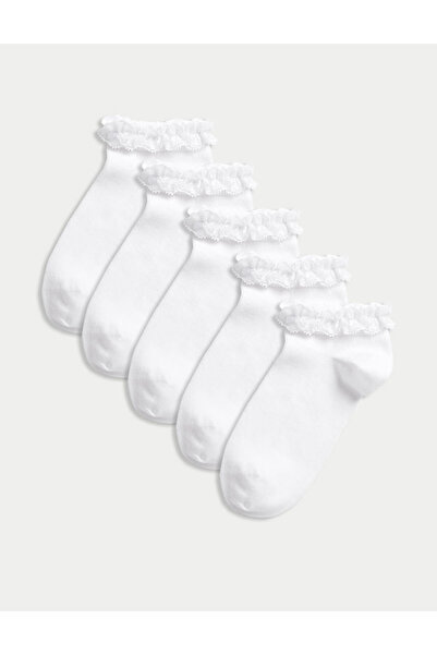 Marks & Spencer 5'li Fırfır Detaylı Freshfeet™ Çorap
