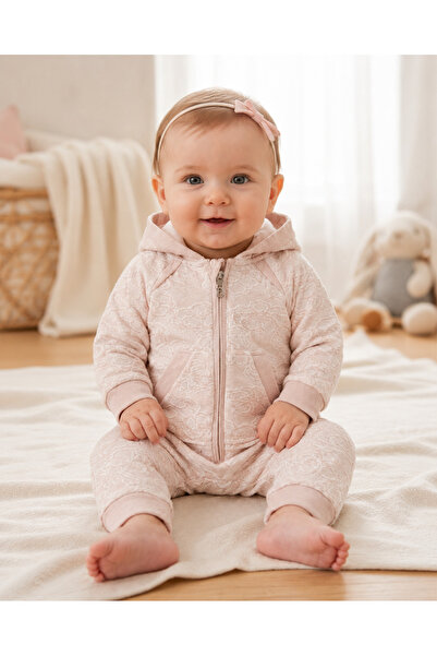 Baby Fou Fermuarlı Kapüşonlu Tulum