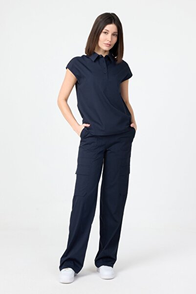 Rhow Freya Bol Paça Lacivert Scrubs Pantolon