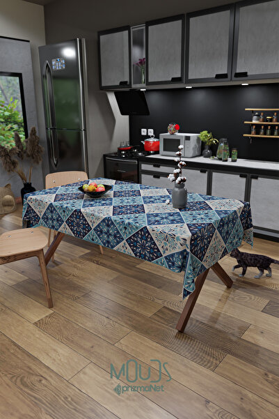 Moud's Ramadan Islamic Square Patterned Suede Fabric Carefree Tablecloth Squa...