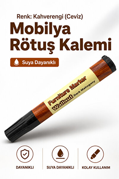 NZB Mobilya Rötuş Kalemi Ahşap Masa Sehpa Dolap Kalemi Çizik Giderici Çatlak ...